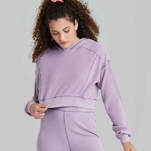 Wild Fable Purple Waffle Hoodie Shirt